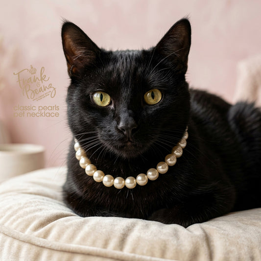 Classic Pearl Pet Necklace with Rhinestone Heart