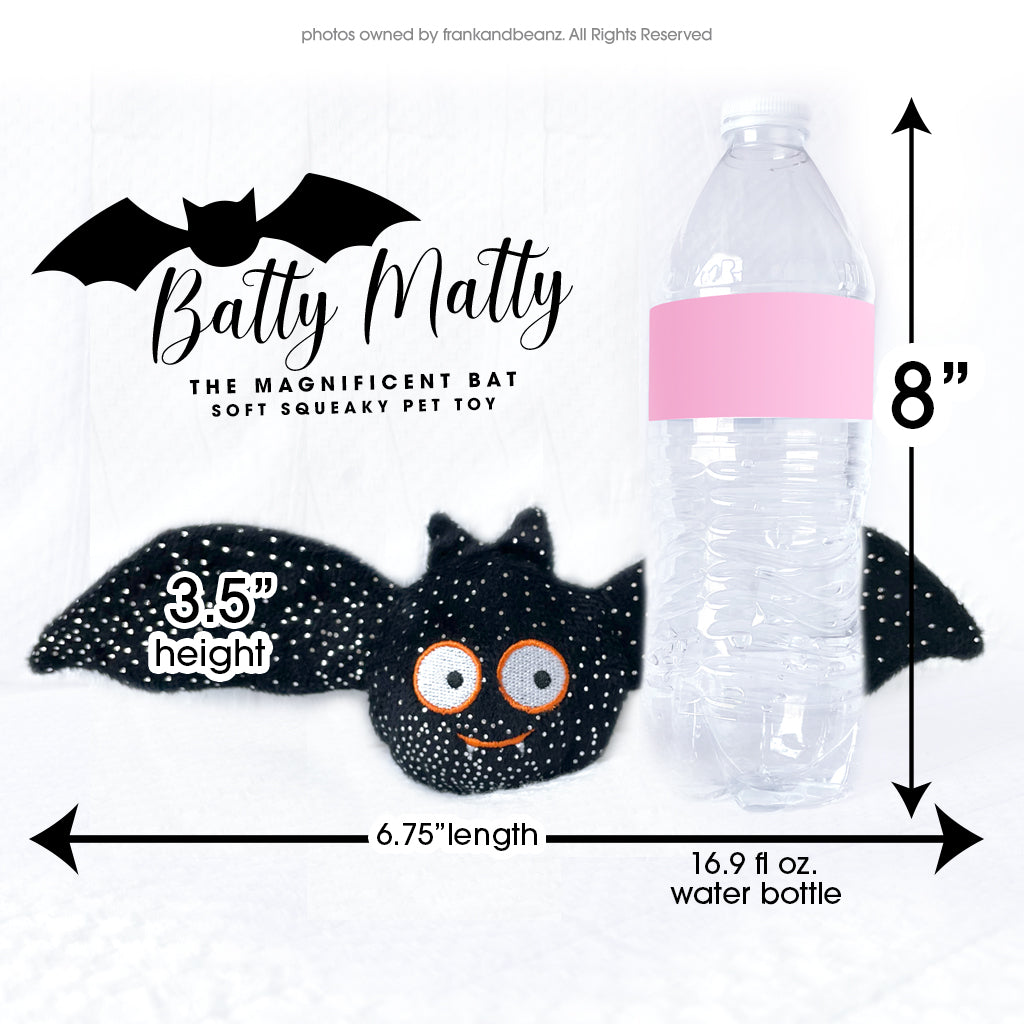 Magnificent Batty Matty Little Bat Squeaky Dog Toy