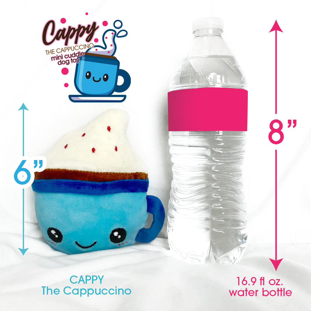 Cappy the Cappuccino Small Dog Toy No Squeaker