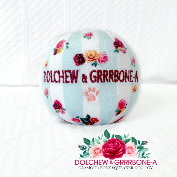 Dolchew GrrBone-A Dog Bone & Ball Floral Dog Toy Set