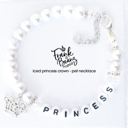 Princess Crown Personalized Pearl Dog & Cat Necklace