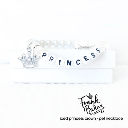 Princess Crown Personalized Pearl Dog & Cat Necklace