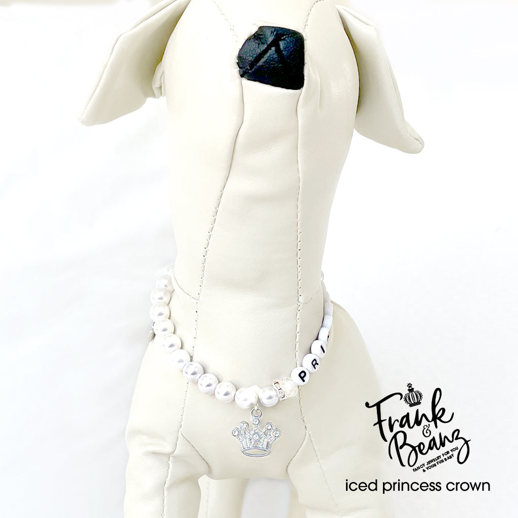 Princess Crown Personalized Pearl Dog & Cat Necklace