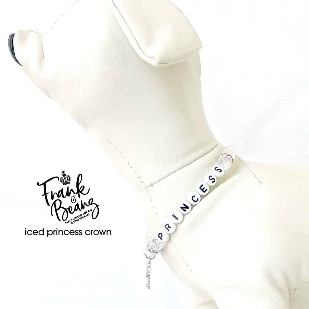 Princess Crown Personalized Pearl Dog & Cat Necklace