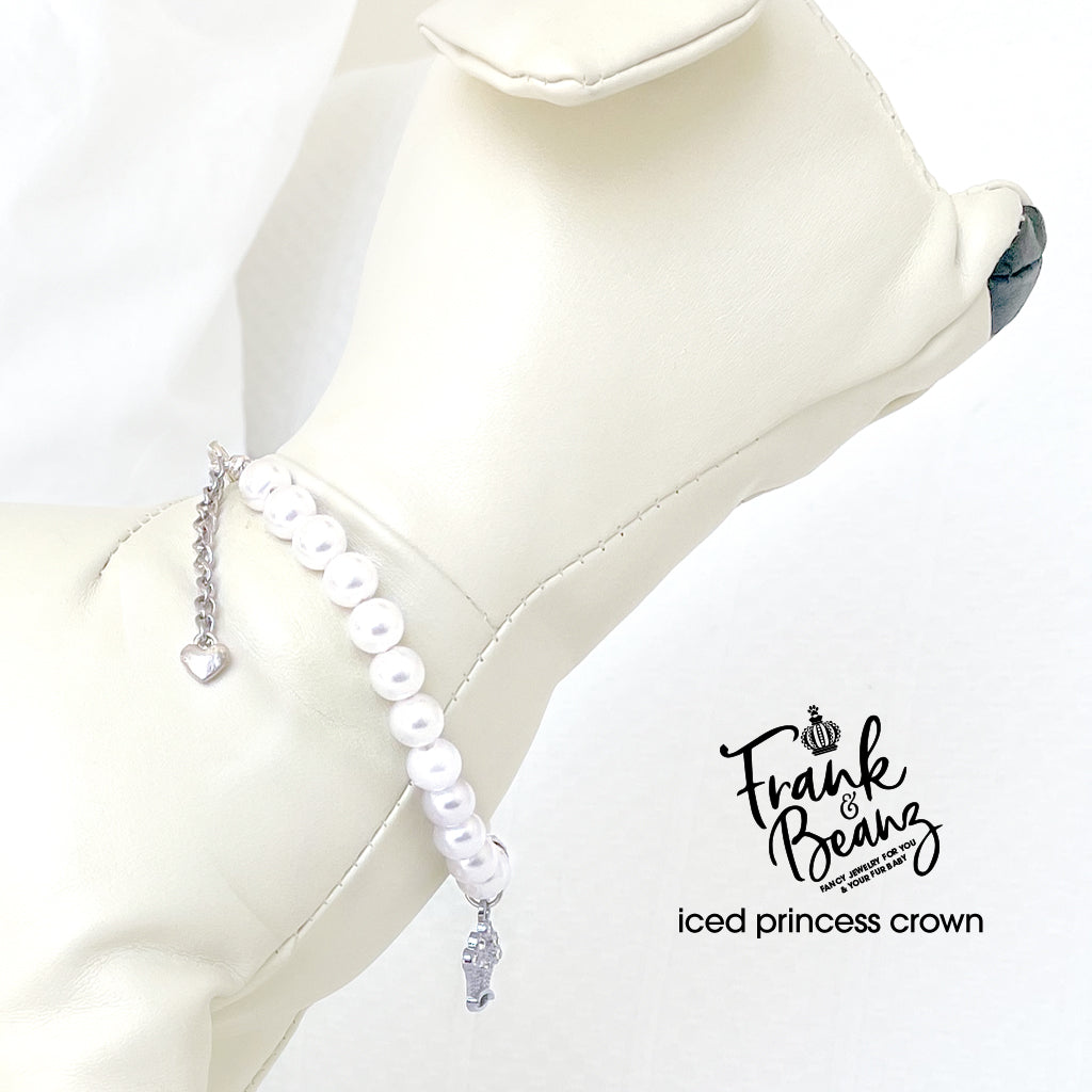 Princess Crown Personalized Pearl Dog & Cat Necklace