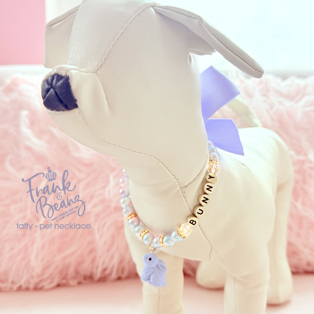 Periwinkle Easter Bunny Pearl Dog Necklace Cat Collar Pet Necklace