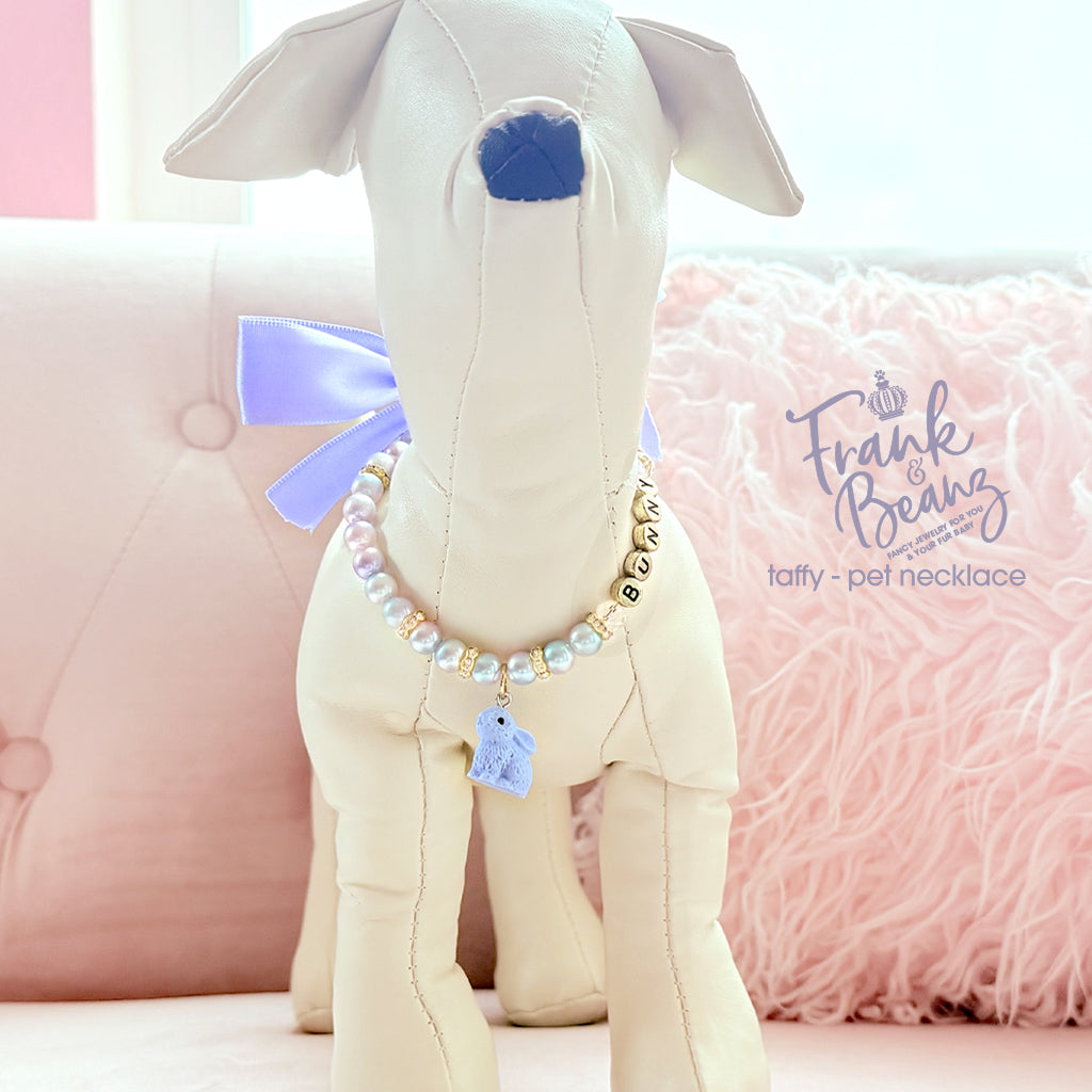 Periwinkle Easter Bunny Pearl Dog Necklace Cat Collar Pet Necklace