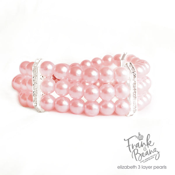 Elizabeth 3 Layer Pearls Dog Collar Necklace Cat Collar Necklace