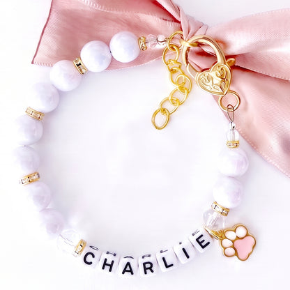 Pawsitively Pink— Personalized Paw Charm Dog & Cat Necklace