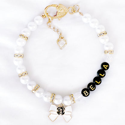 Bella Bows Personalized Pearl Dog & Cat Necklace