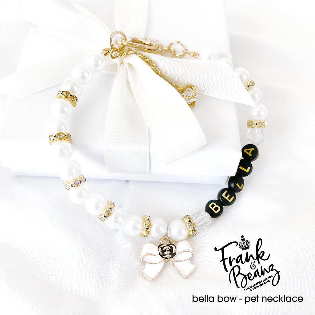 Bella Bows Personalized Pearl Dog & Cat Necklace