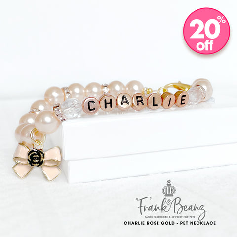Charlie Personalized Pearl Dog Necklace Luxury Pet Jewelry