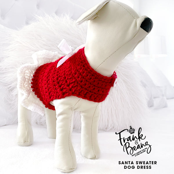 My Santa Crochet Knitted Dog Dress Christmas Sweater