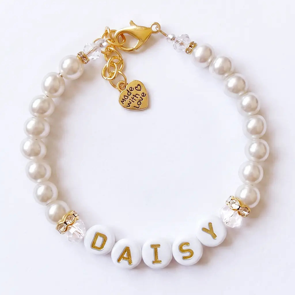 Personalized Chunky Letter Beads Pet Necklace