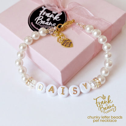 Personalized Chunky Letter Beads Pet Necklace