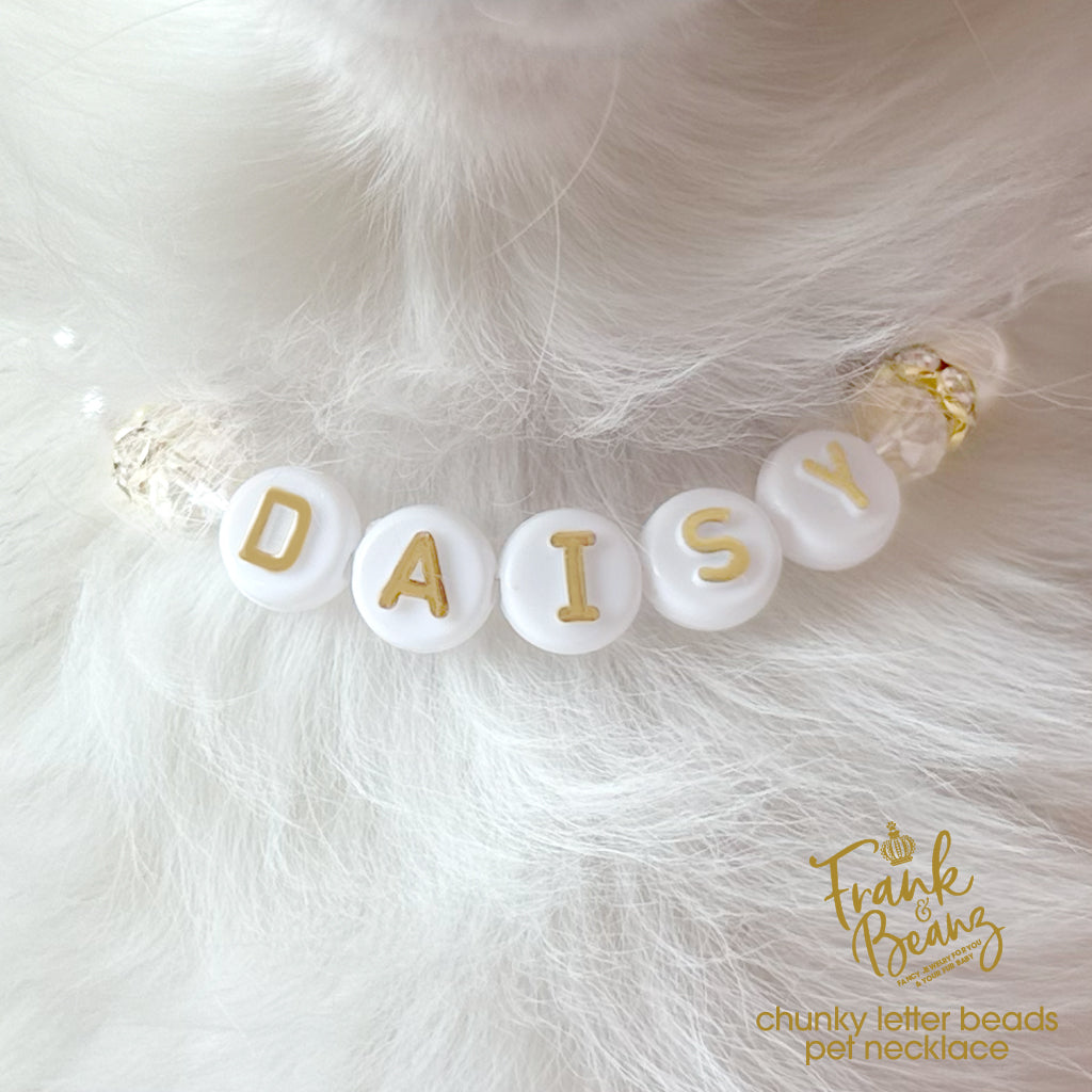 Personalized Chunky Letter Beads Pet Necklace