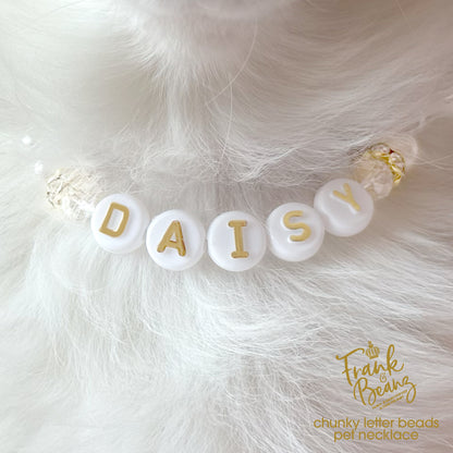 Personalized Chunky Letter Beads Pet Necklace