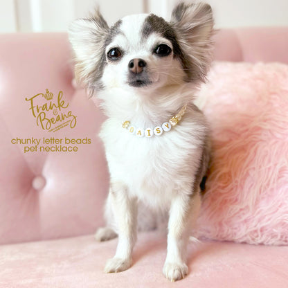 Personalized Chunky Letter Beads Pet Necklace