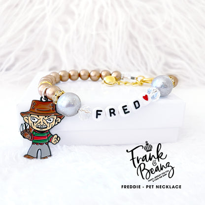 Freddie Halloween Dog Necklace Spooky Cat Necklace Custom Pet Jewelry