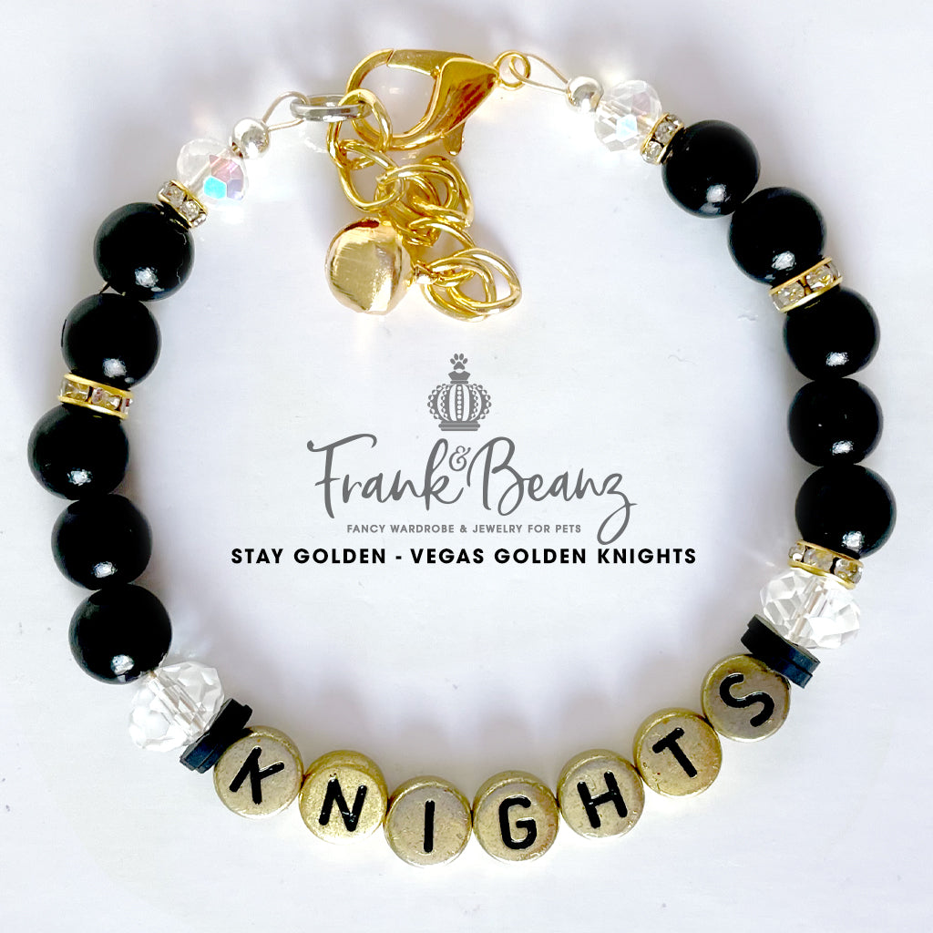 Stay Golden - Vegas Golden Knights Pet Necklace Onyx Black