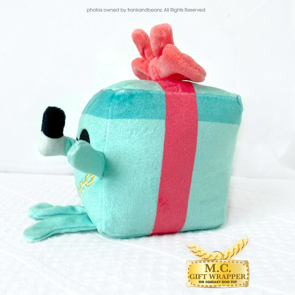 MC Gift Wrapper Plush Small Dog Toy Squeaky Christmas Dog Toys