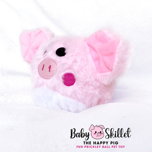 Baby Skillet the Pig Rough Play Squeaky Ball Dog Toys for Small Medium Dogs