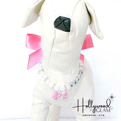 Melrose Ave. Hollywood Glam Personalized Dog Necklace Pet Jewelry