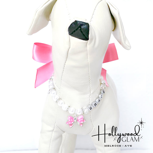 Melrose Ave. Hollywood Glam Personalized Dog Necklace Pet Jewelry
