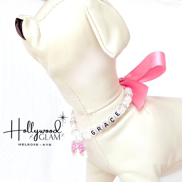 Melrose Ave. Hollywood Glam Personalized Dog Necklace Pet Jewelry