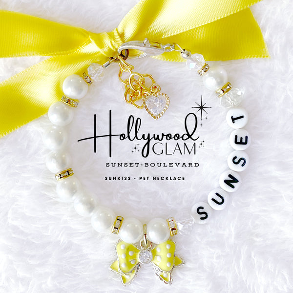 Sunset Blvd. Hollywood Glam Pearl Dog Necklace