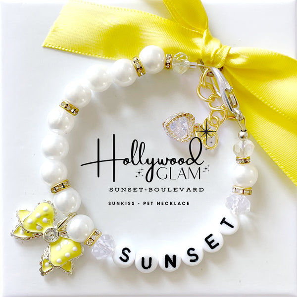Sunset Blvd. Hollywood Glam Pearl Dog Necklace