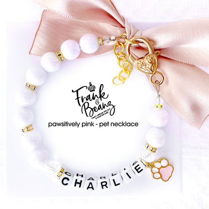 Pawsitively Pink— Personalized Paw Charm Dog & Cat Necklace
