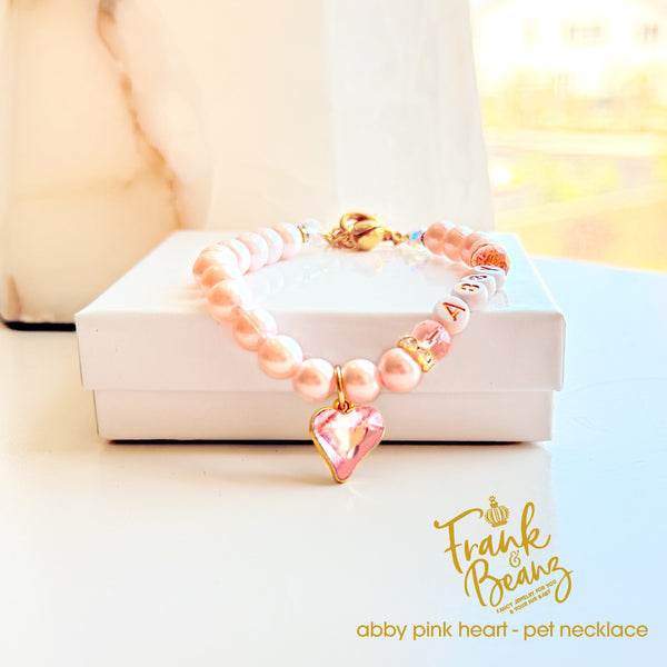 Abby— Pink Heart Personalized Pet Necklace