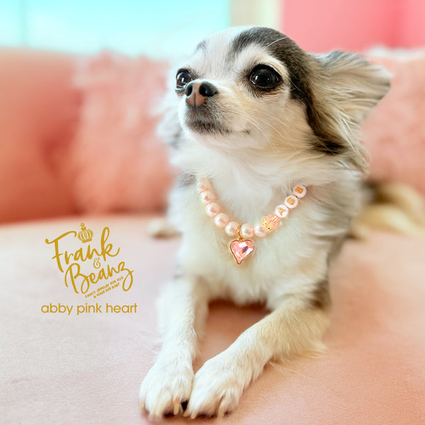 Abby— Pink Heart Personalized Pet Necklace