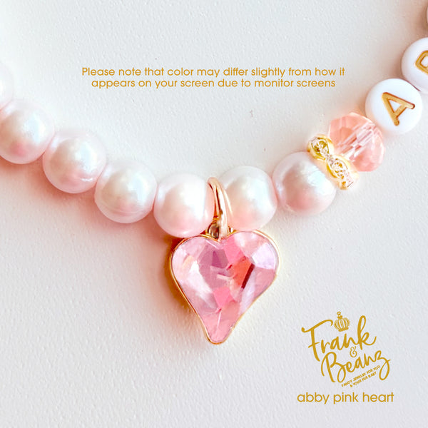 Abby— Pink Heart Personalized Pet Necklace