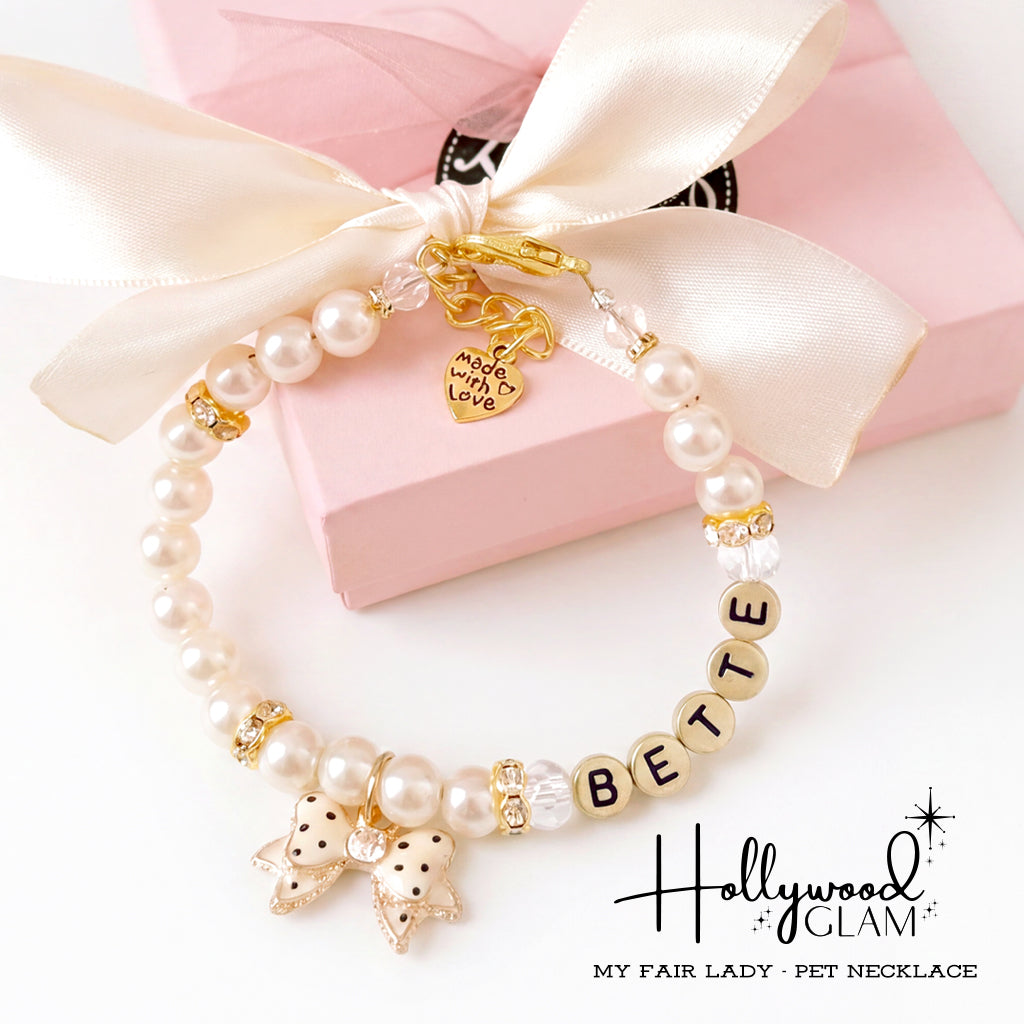 Hollywood Glam Pearl Pet Necklace- My Fair Lady