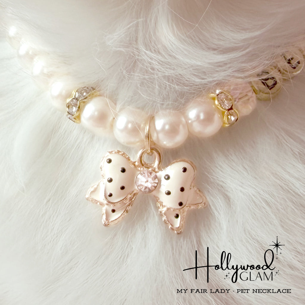 Hollywood Glam Pearl Pet Necklace- My Fair Lady