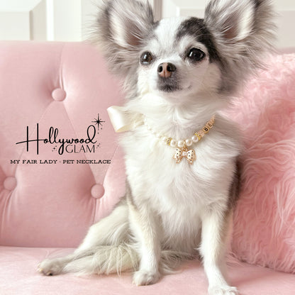 Hollywood Glam Pearl Pet Necklace- My Fair Lady