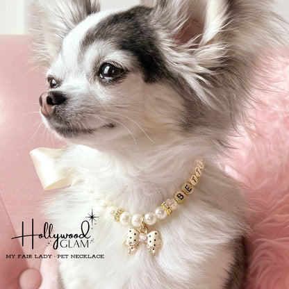 Hollywood Glam Pearl Pet Necklace- My Fair Lady