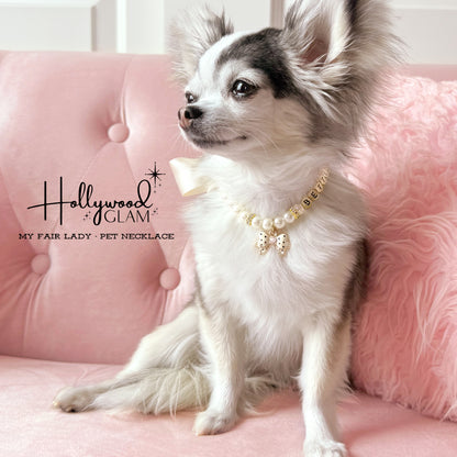 Hollywood Glam Pearl Pet Necklace- My Fair Lady