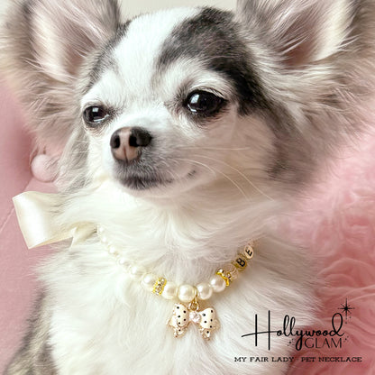 Hollywood Glam Pearl Pet Necklace- My Fair Lady