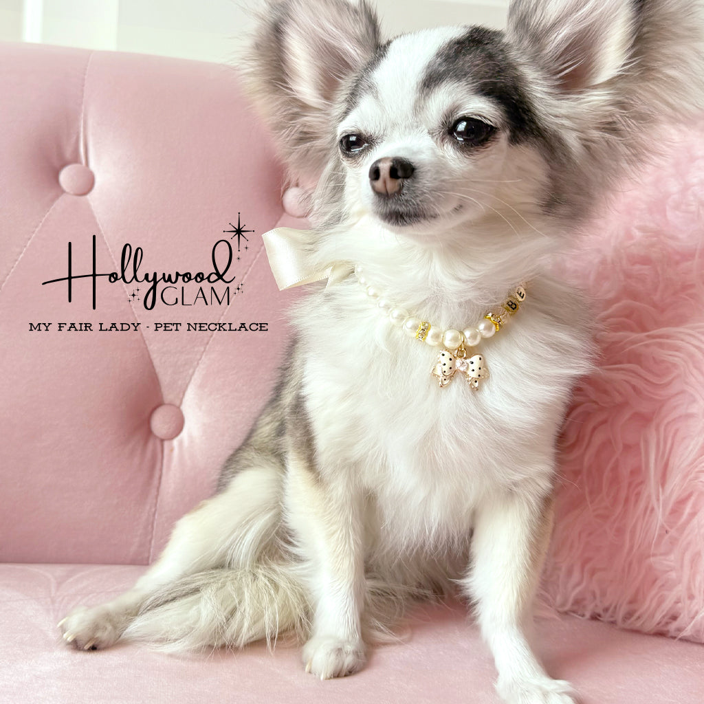 Hollywood Glam Pearl Pet Necklace- My Fair Lady