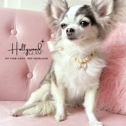 Hollywood Glam Pearl Pet Necklace- My Fair Lady