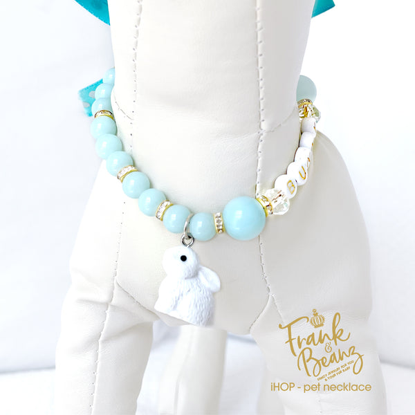 iHOP the Bunny Pearl Dog Necklace Collar Cat Pet Jewelry Easter