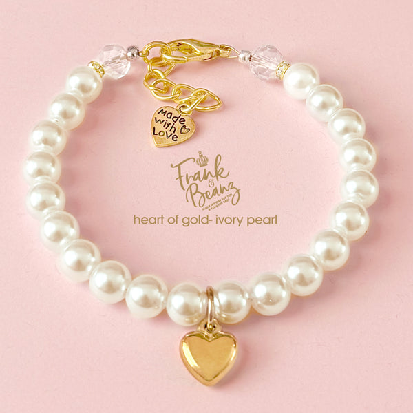 18k Heart of Gold Custom Pearl Dog & Cat Necklace