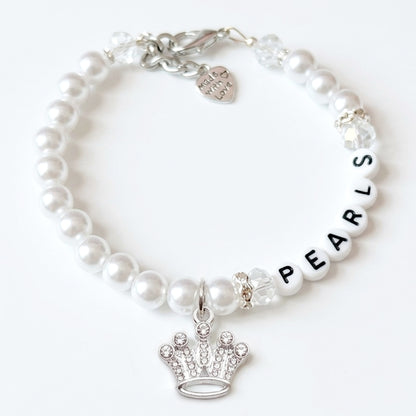 My Little Princess Pearl Dog & Cat Necklace with Rhinestone Crown