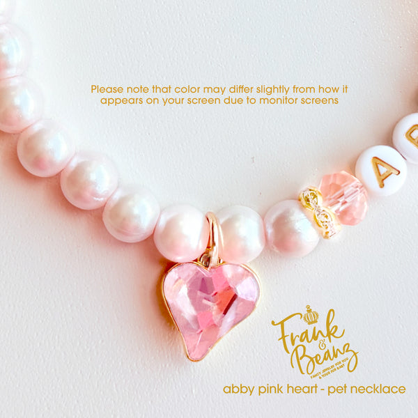Abby— Pink Heart Personalized Pet Necklace