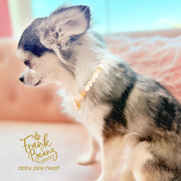 Abby— Pink Heart Personalized Pet Necklace