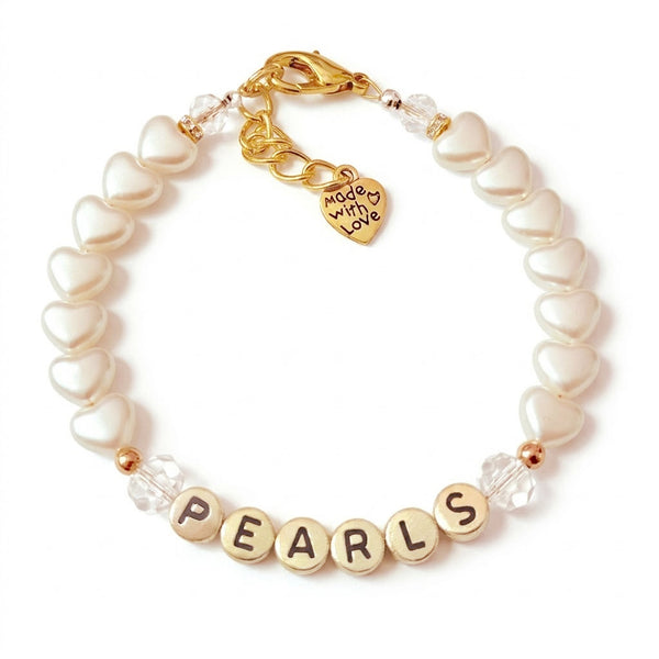 Heart Shaped Pearls Cat & Dog Necklace - Custom Pet Jewelry