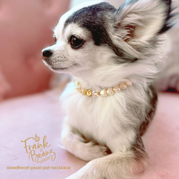 Heart Shaped Pearls Cat & Dog Necklace - Custom Pet Jewelry